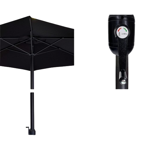 Umbrela cu manivela, 300 cm, inaltime reglabila, negru