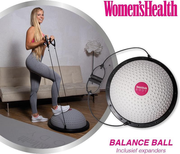 Minge exerciții de echilibru, gri, cu mânere, Lukadora