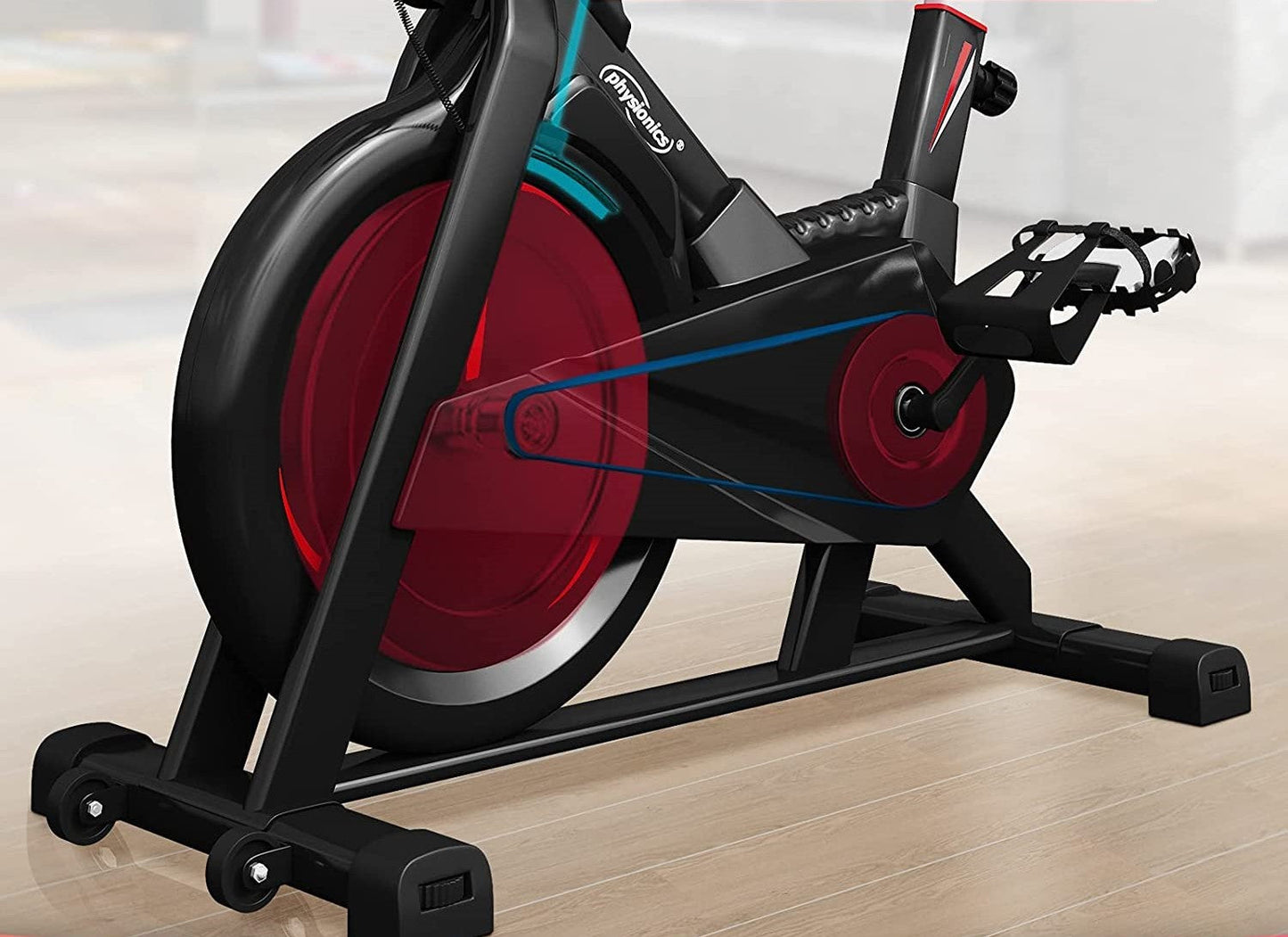 Bicicleta fitness, senzor puls pe ghidon, display LCD ce monitorizeaza timpul, viteza, distanta, pulsul, cronometru si caloriile, suport sticla apa, scaun/ghidon reglabil, 101 x 53 x 120 c