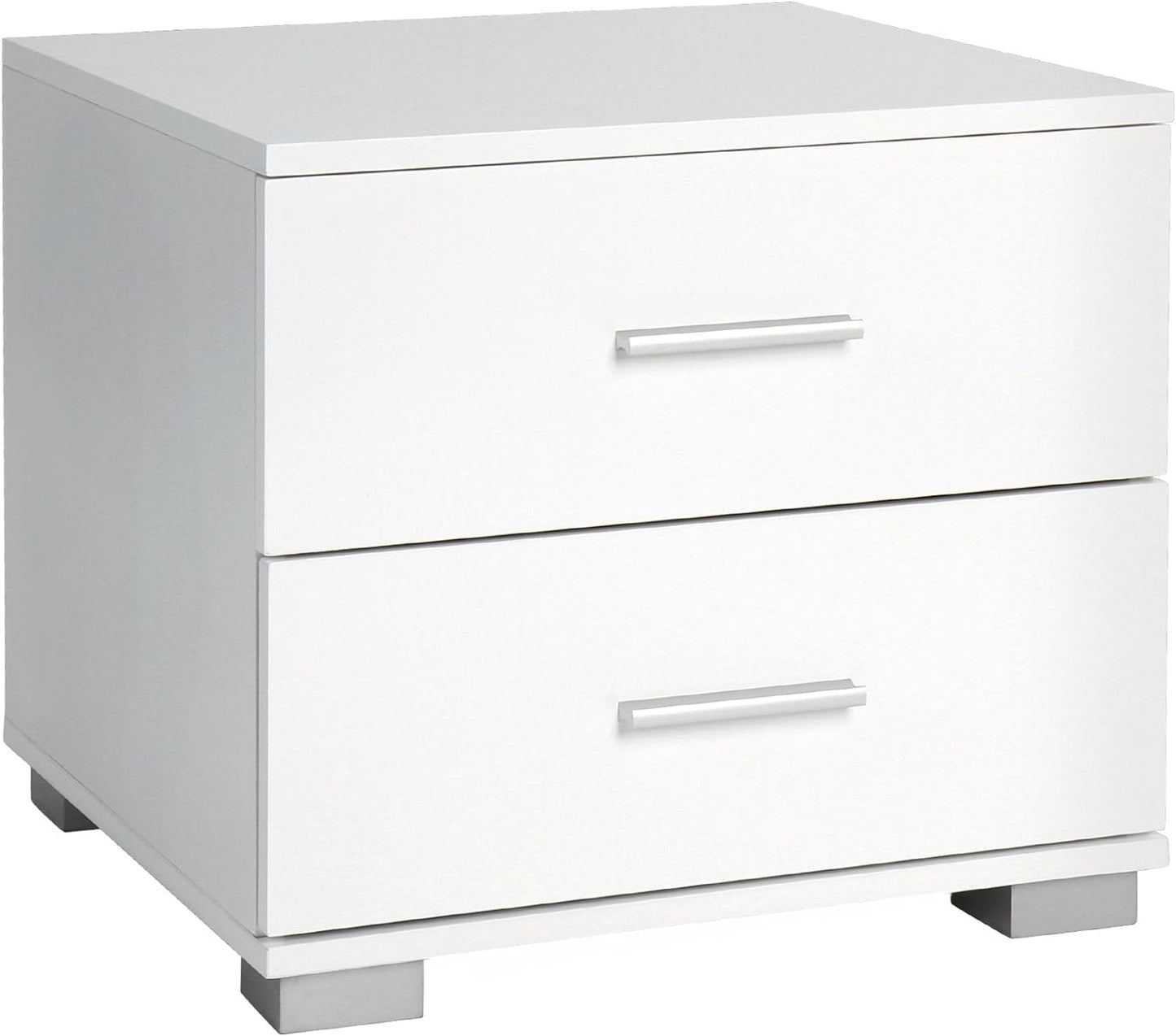 Set de 2 noptiere cu 2 sertare, alb