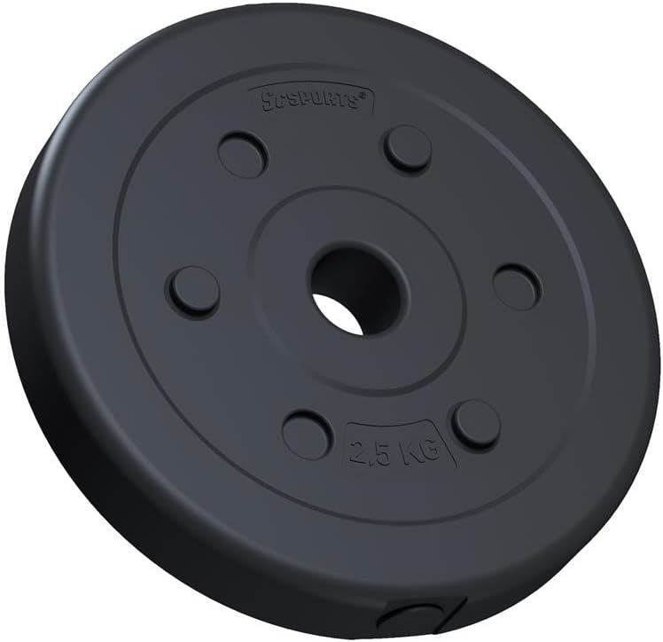 Set de discuri cu greutate si 4 bare(2 gantere, bara dreapta, bara SZ), 27.5 KG (2x5+4x2.5+6x1.25), 30/31mm ScSports