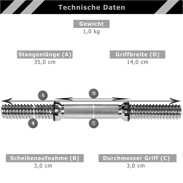 Bara pentru gantere MOVIT®, greutate 2,25 kg - Gorilla Sports Ro