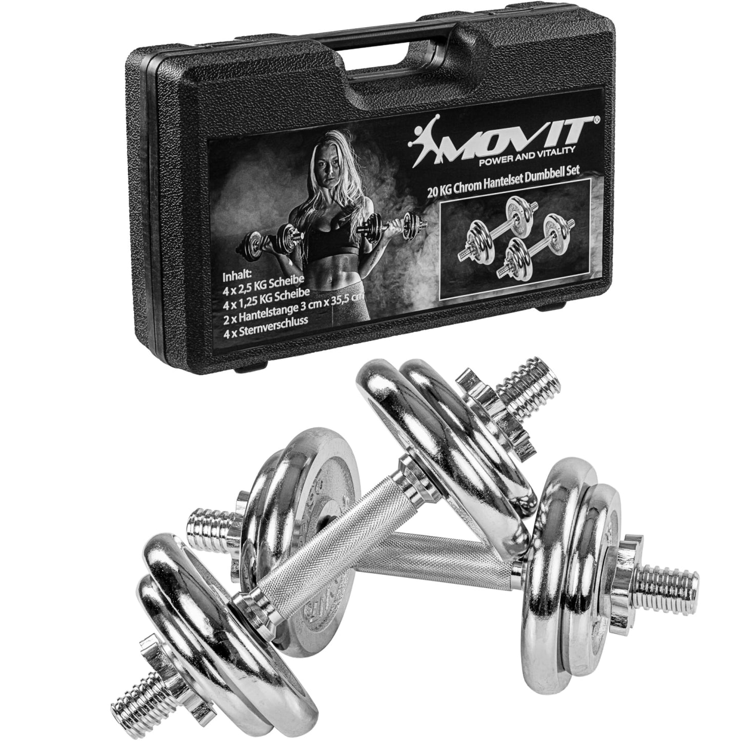 Trusa de gantere, MOVIT®, 2x 10 kg, fonta - Gorilla Sports Ro