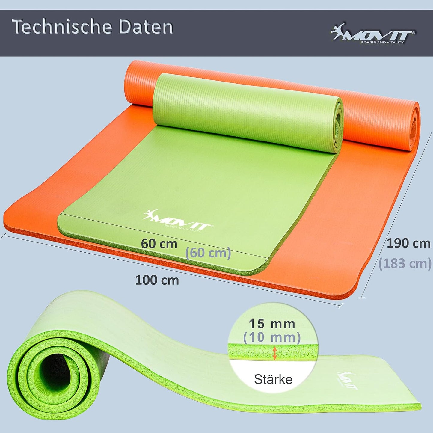Saltea de yoga cu grosimea de 10/15 mm