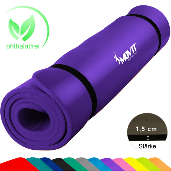 Covoras de gimnastica, MOVIT®, 190 x 60 x 1,5cm, Lila - Gorilla Sports Ro