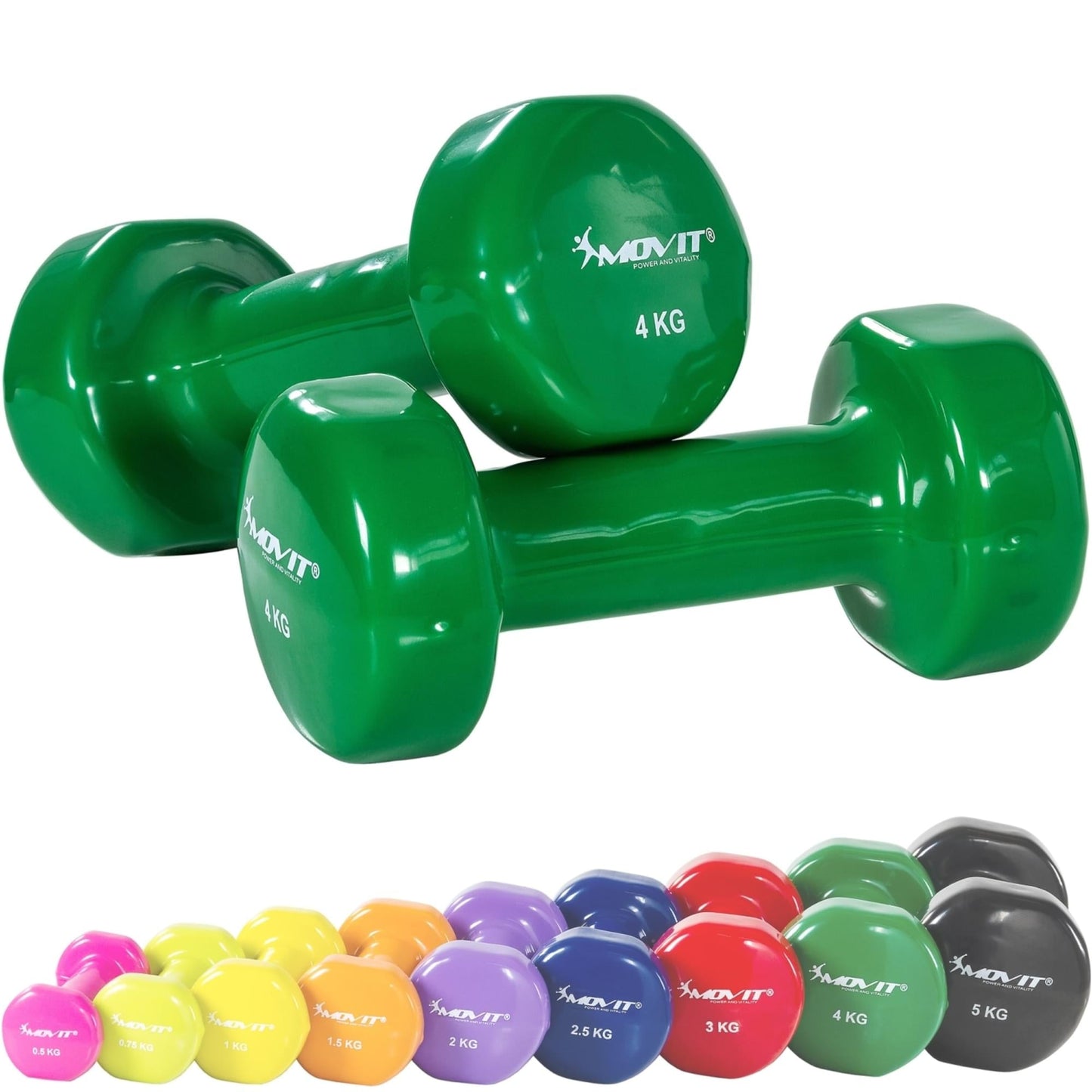 Set de 2 gantere, greutate 1 - 10 kg, Multi Colorat, MOVIT