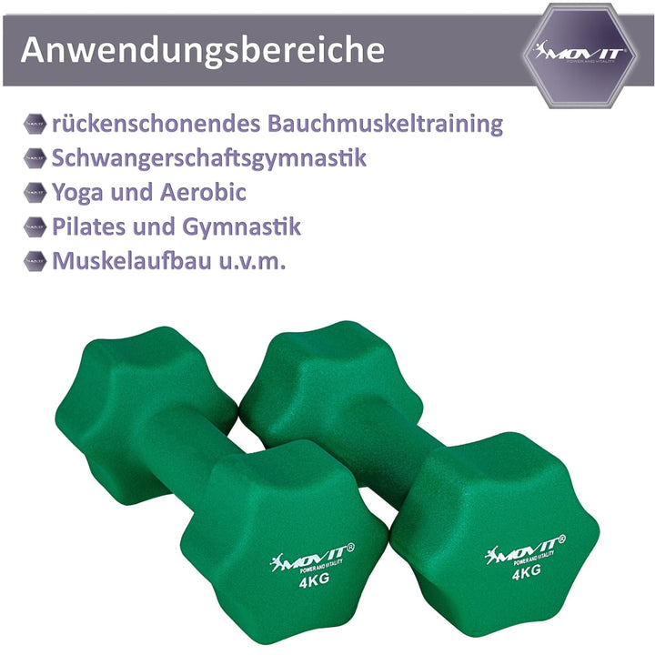 Set de 2 gantere, MOVIT®, greutate 3 kg, neopren, rosu - Gorilla Sports Ro