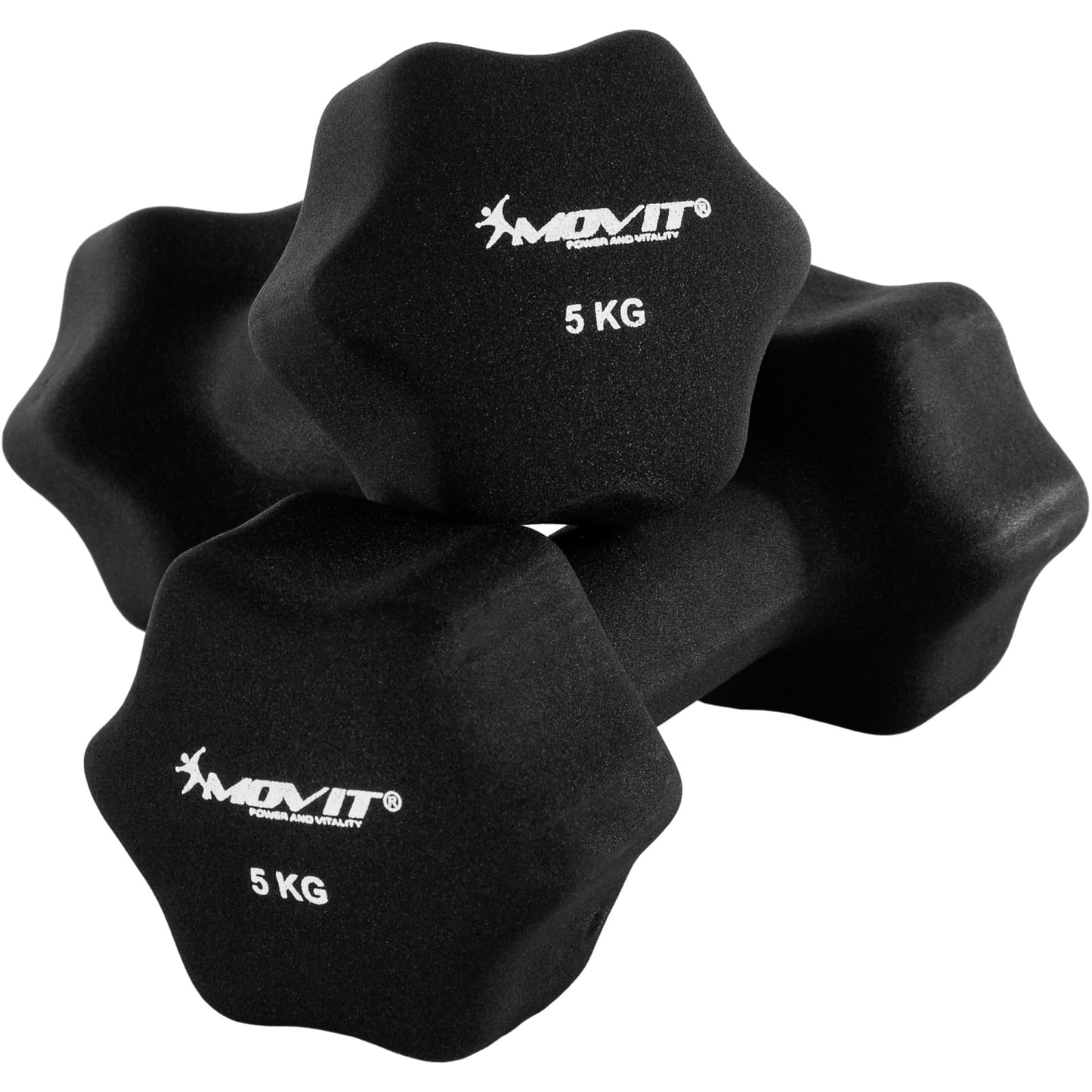 Set de 2 gantere, greutate 1 - 10 kg, Multiple Culori, MOVIT
