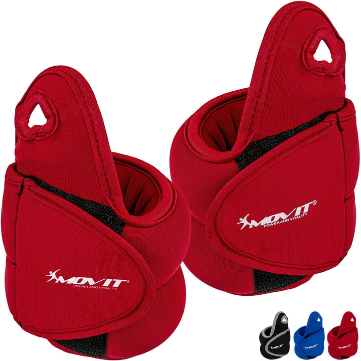 Greutati din neopren pentru incheietura mana/glezna MOVIT® 2x2 kg, rosu - Gorilla Sports Ro