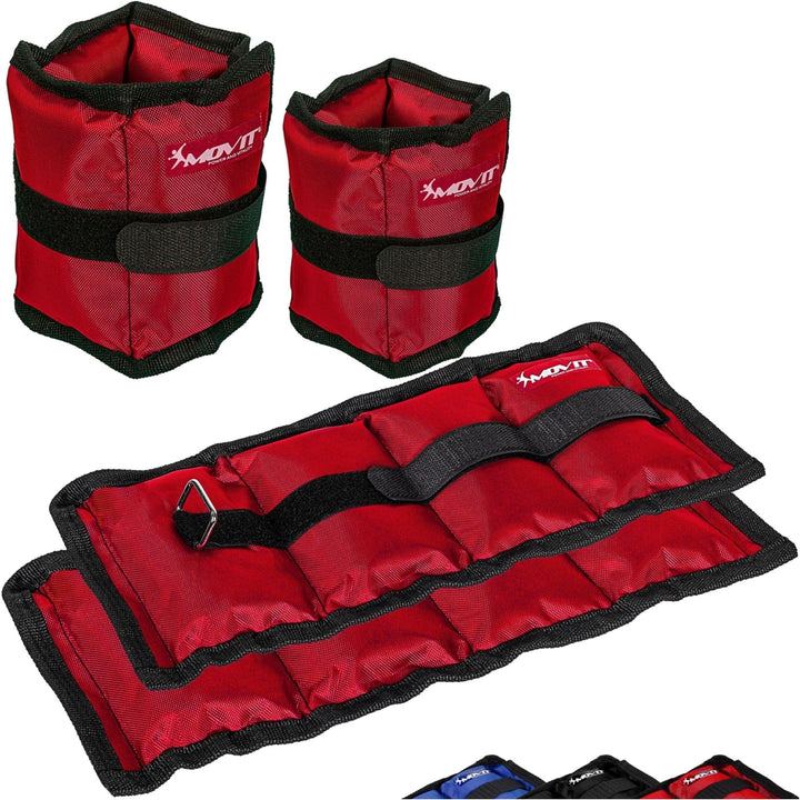 Mansete pentru incheietura mana / glezna, MOVIT®, 4 x greutati de 3 kg, rosu - Gorilla Sports Ro