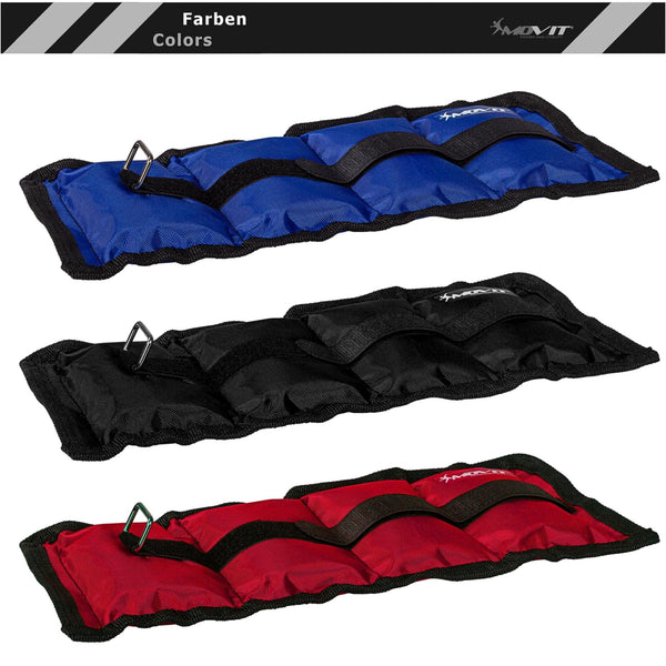 Mansete pentru incheietura mana / glezna, MOVIT®, 4 x greutati de 3 kg, rosu - Gorilla Sports Ro