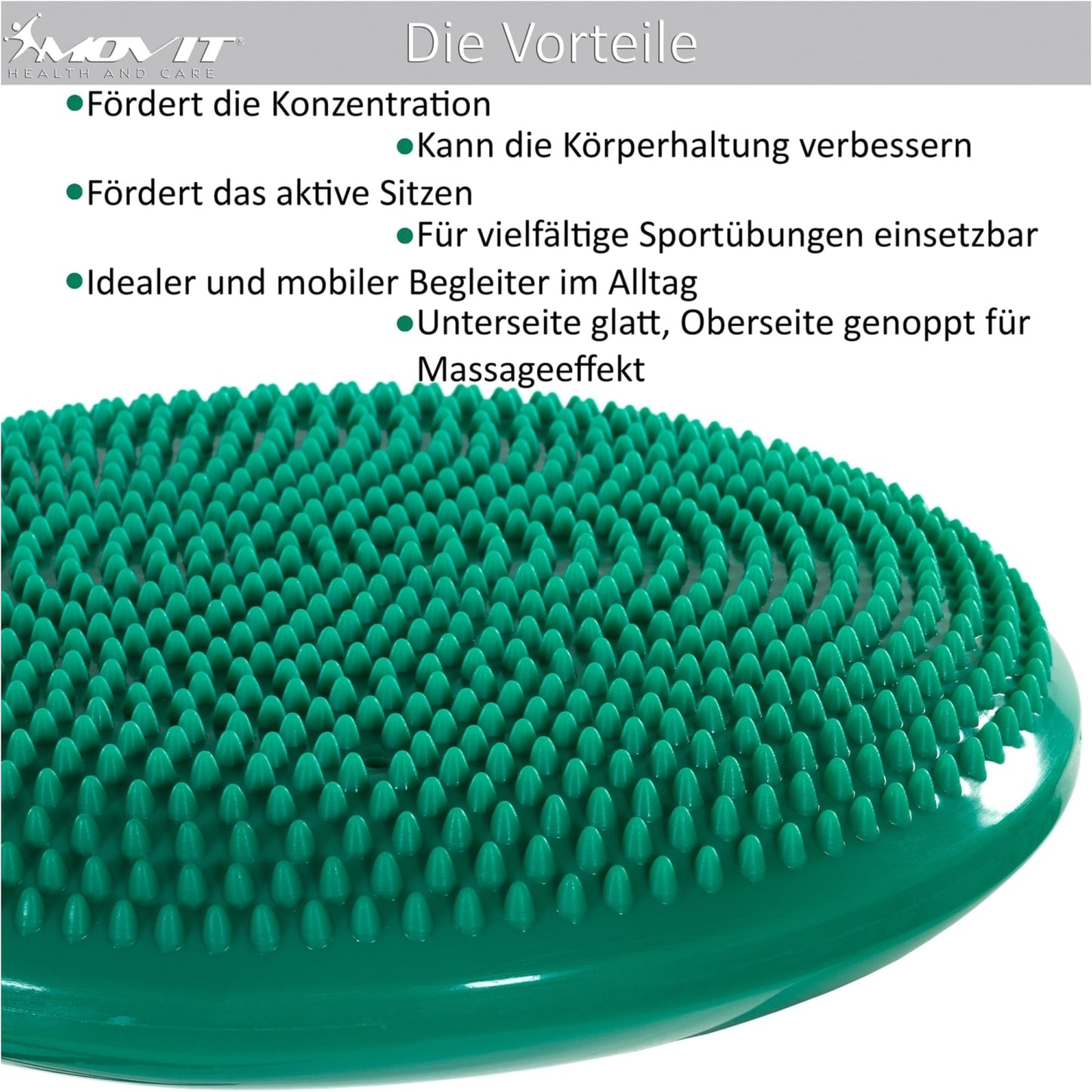 Perna de echilibru si masaj, MOVIT®, 38 cm, gri - Gorilla Sports Ro