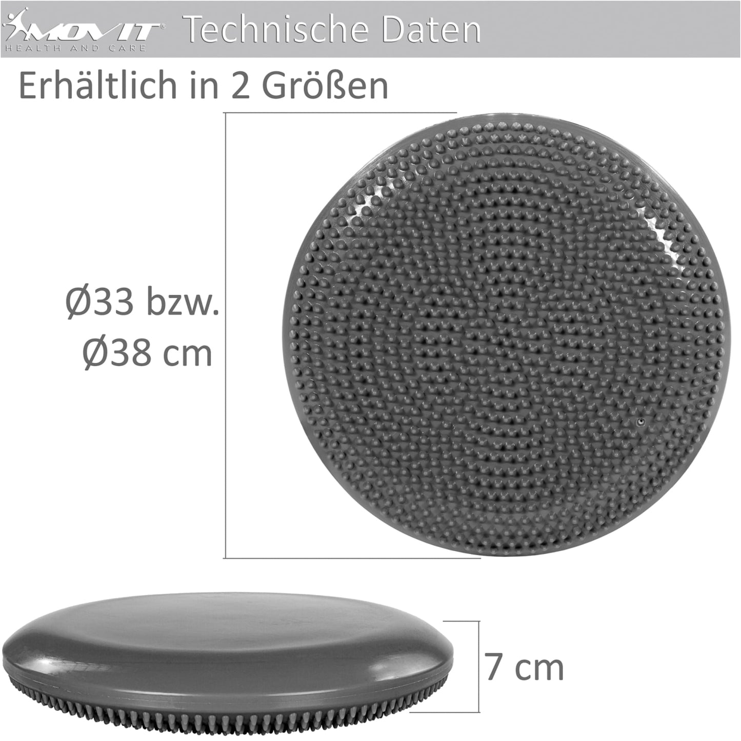 Perna de echilibru si masaj, MOVIT®, 38 cm, rosu - Gorilla Sports Ro