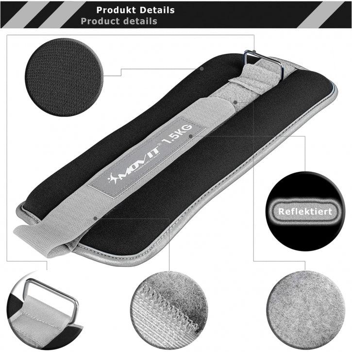 Greutati din neopren pentru incheietura mana/glezna 1 - 4 KG negru MOVIT