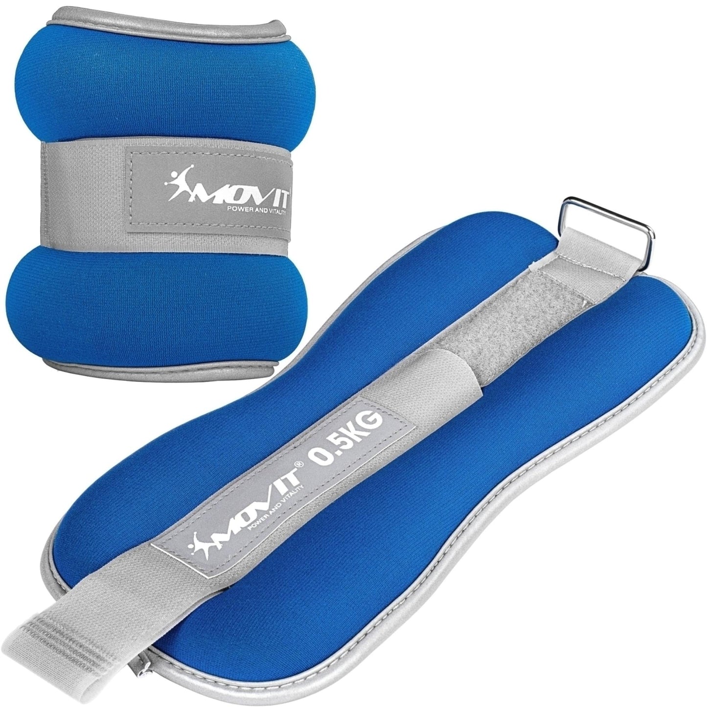 Greutati din neopren pentru incheietura mana/glezna MOVIT® 2x0,5 kg, albastru, Gorilla Sports - Gorilla Sports Ro