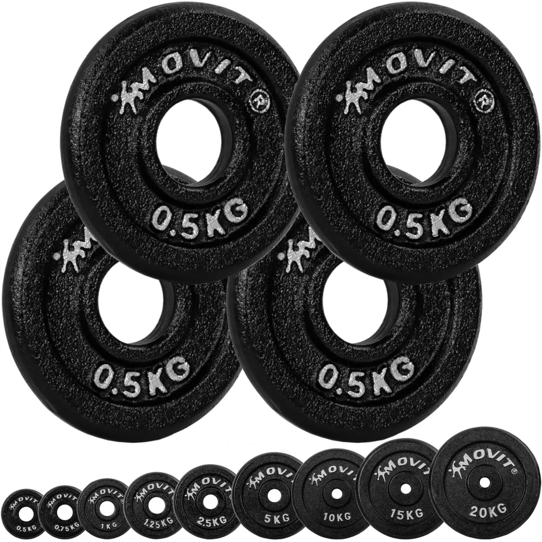 Set 4 x 0,5 Kg discuri, MOVIT® 2 kg, fonta - Gorilla Sports Ro