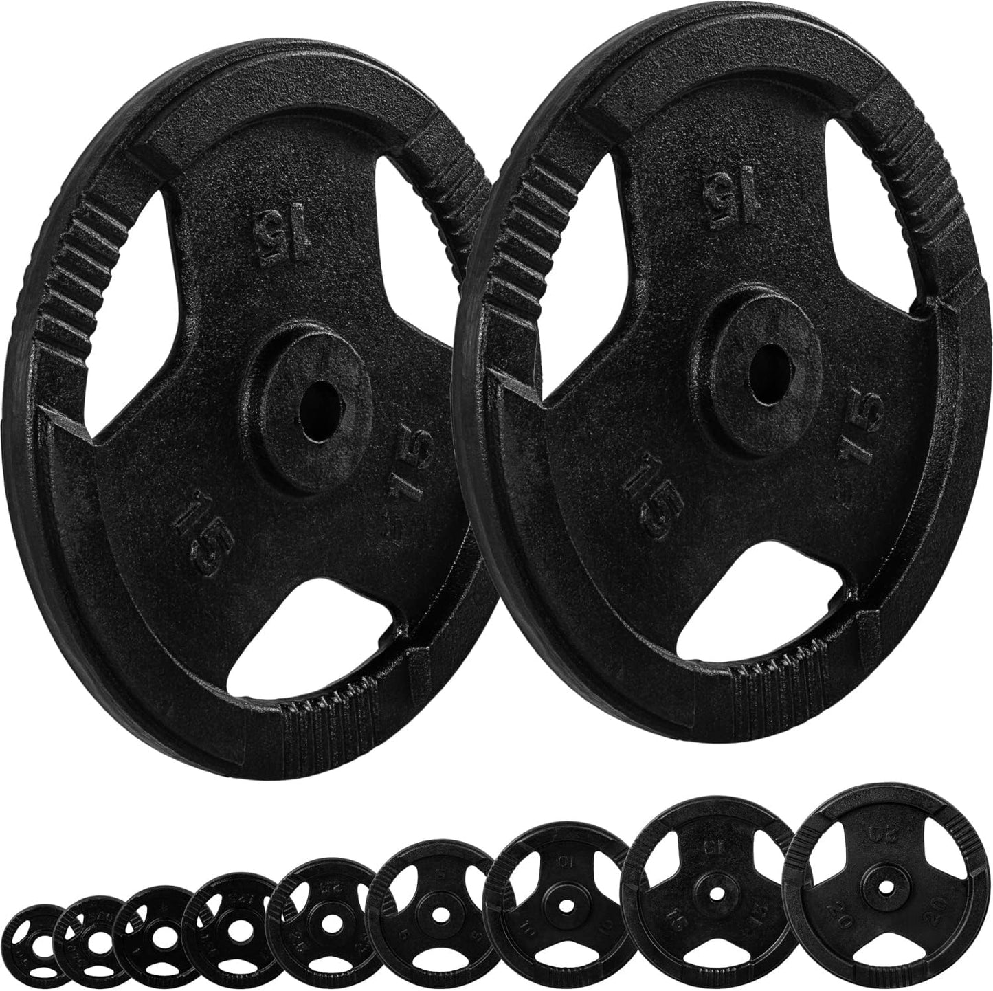 Set de discuri pentru haltere 30/31 mm din fontă Gripper 2 - 30 kg