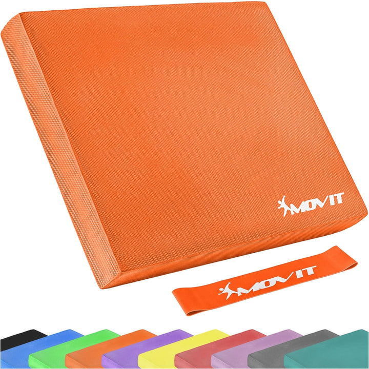 Perna MOVIT® Balance Pad, cu banda de exercitiu, portocaliu - Gorilla Sports Ro