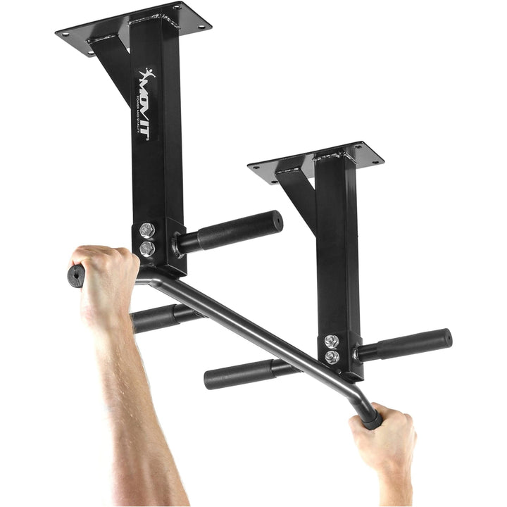 Bara de tractiuni profesionala, MOVIT®, montare pe tavan, neagra - Gorilla Sports Ro