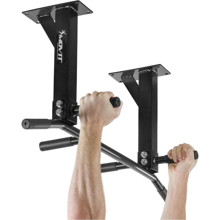 Bara de tractiuni profesionala, MOVIT®, montare pe tavan, neagra - Gorilla Sports Ro