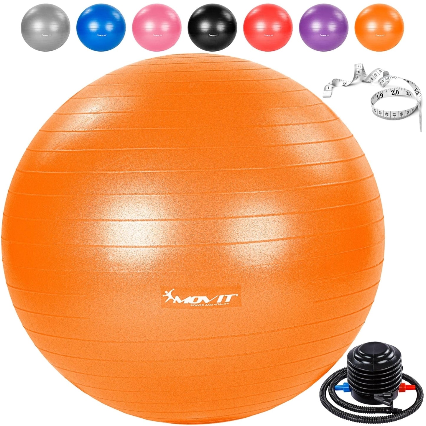 Minge de exercitii, cu pompa de picior, 55 - 85 cm, Multiple Culori MOVIT