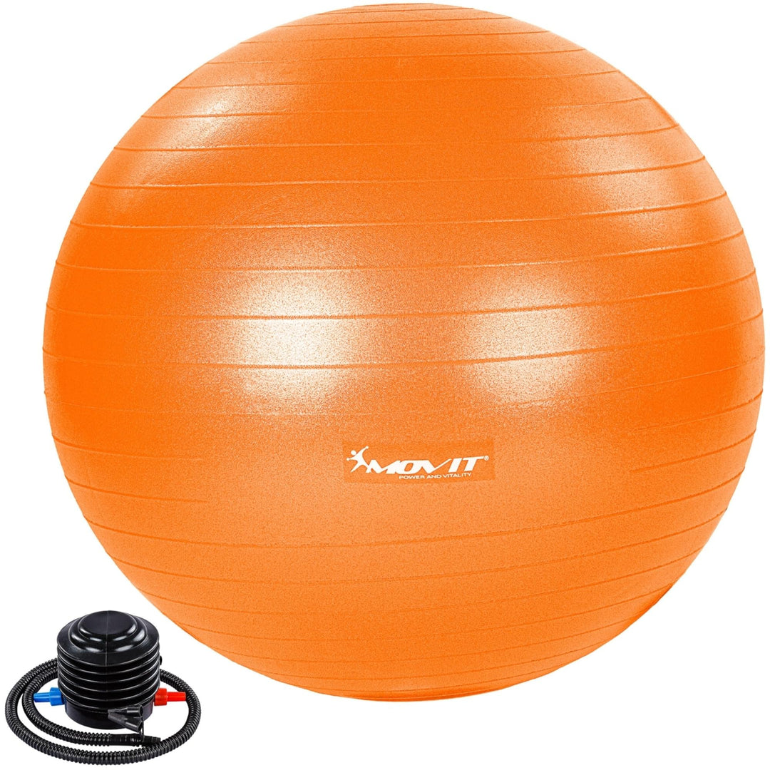 Minge de exercitii, MOVIT® cu pompa de picior, 85 cm, portocaliu - Gorilla Sports Ro