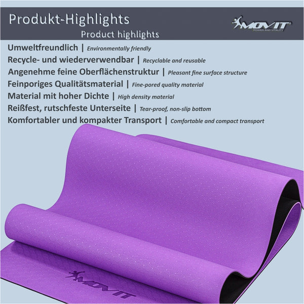 Covoras de gimnastica, MOVIT®, 190 x 100 x 0,6cm, roz - Gorilla Sports Ro