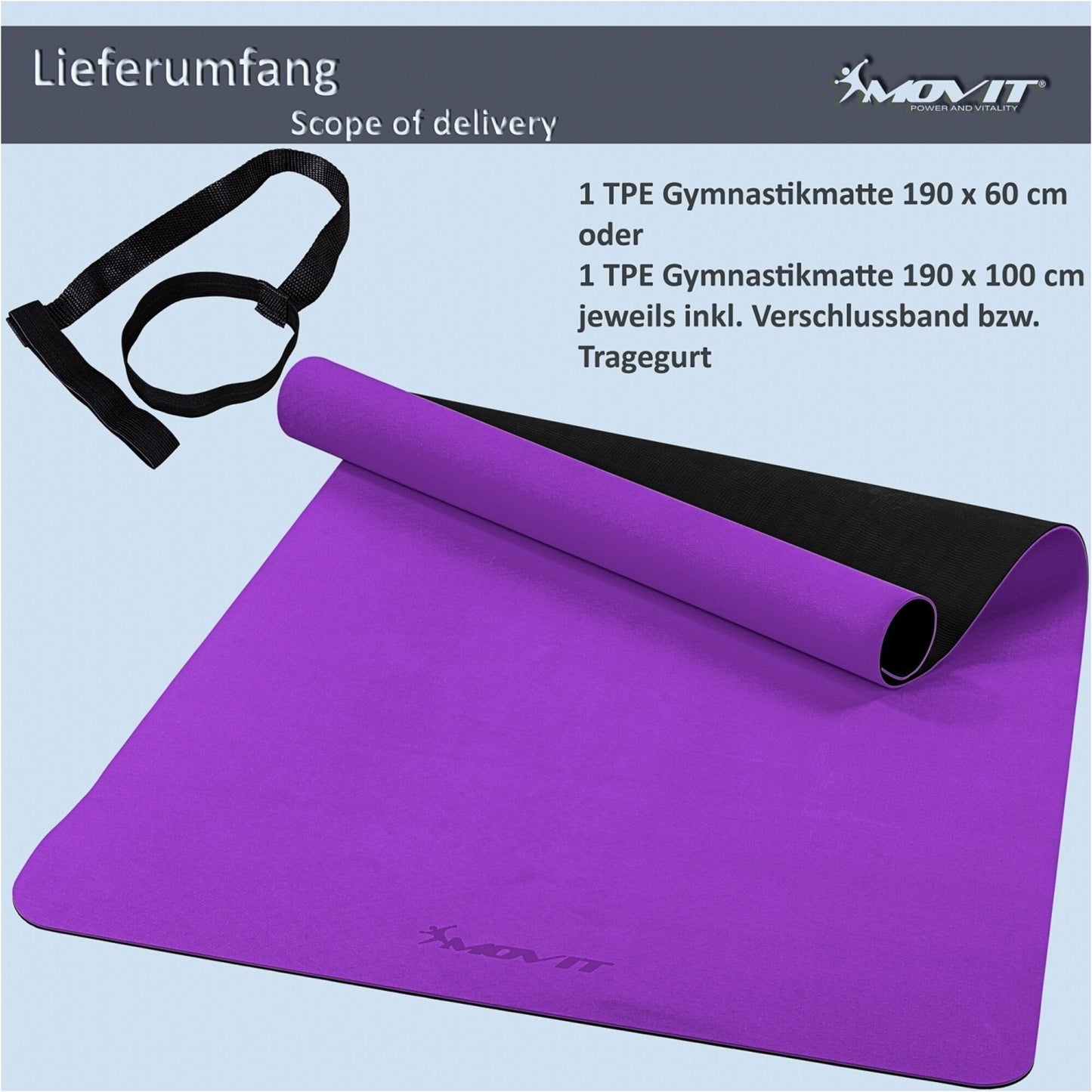 Saltea de gimnastică 190 x 100 cm în diverse culori