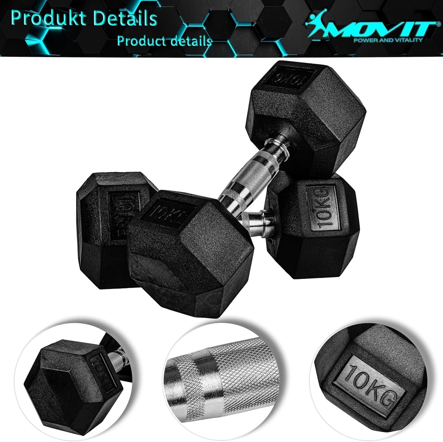 Set de gantere Hexagon 4 - 60 kg