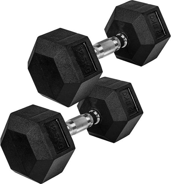 Gantera hexagonala din cauciuc, set de 2 buc, 2-30 Kg MOVIT