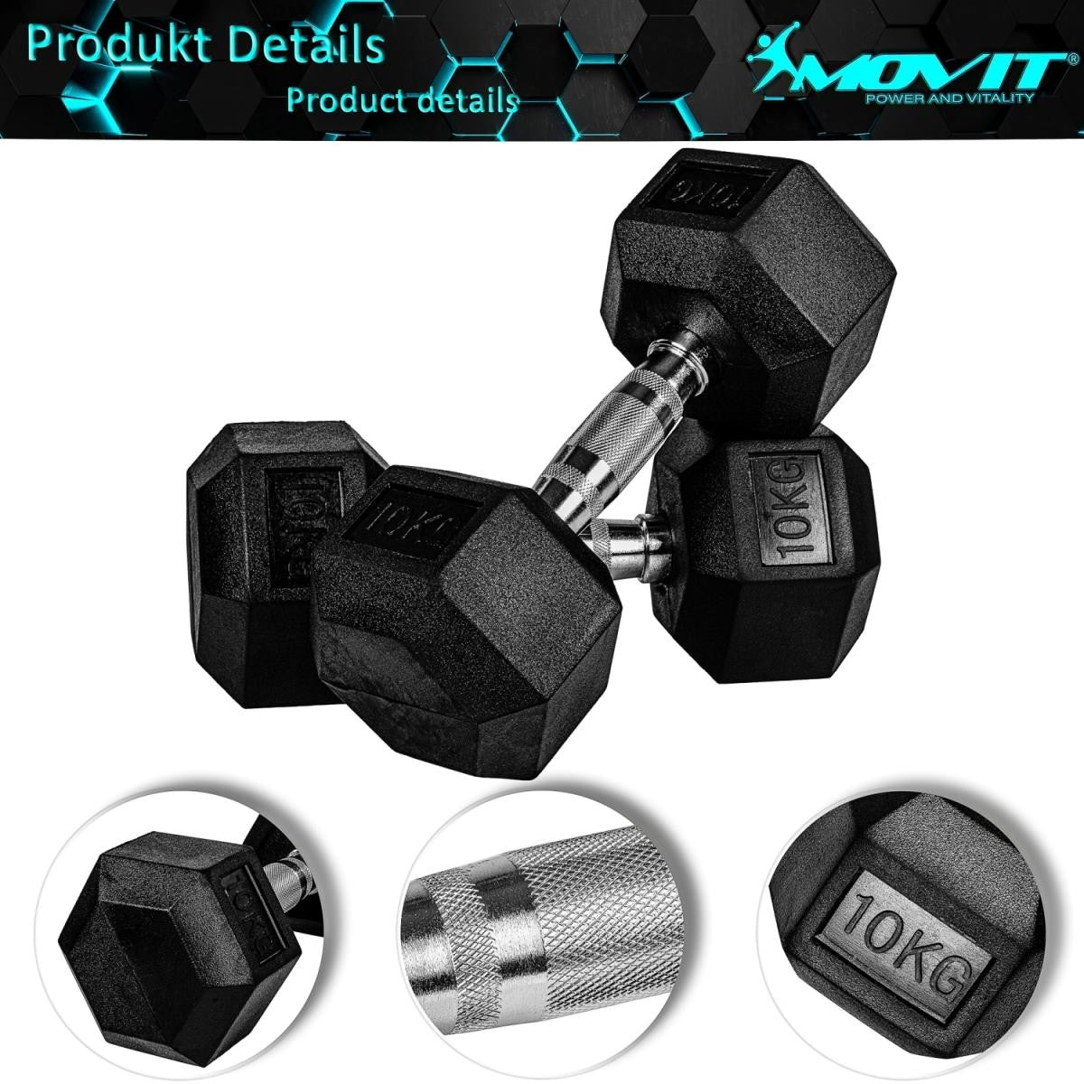 Set de gantere Hexagon 4 - 60 kg
