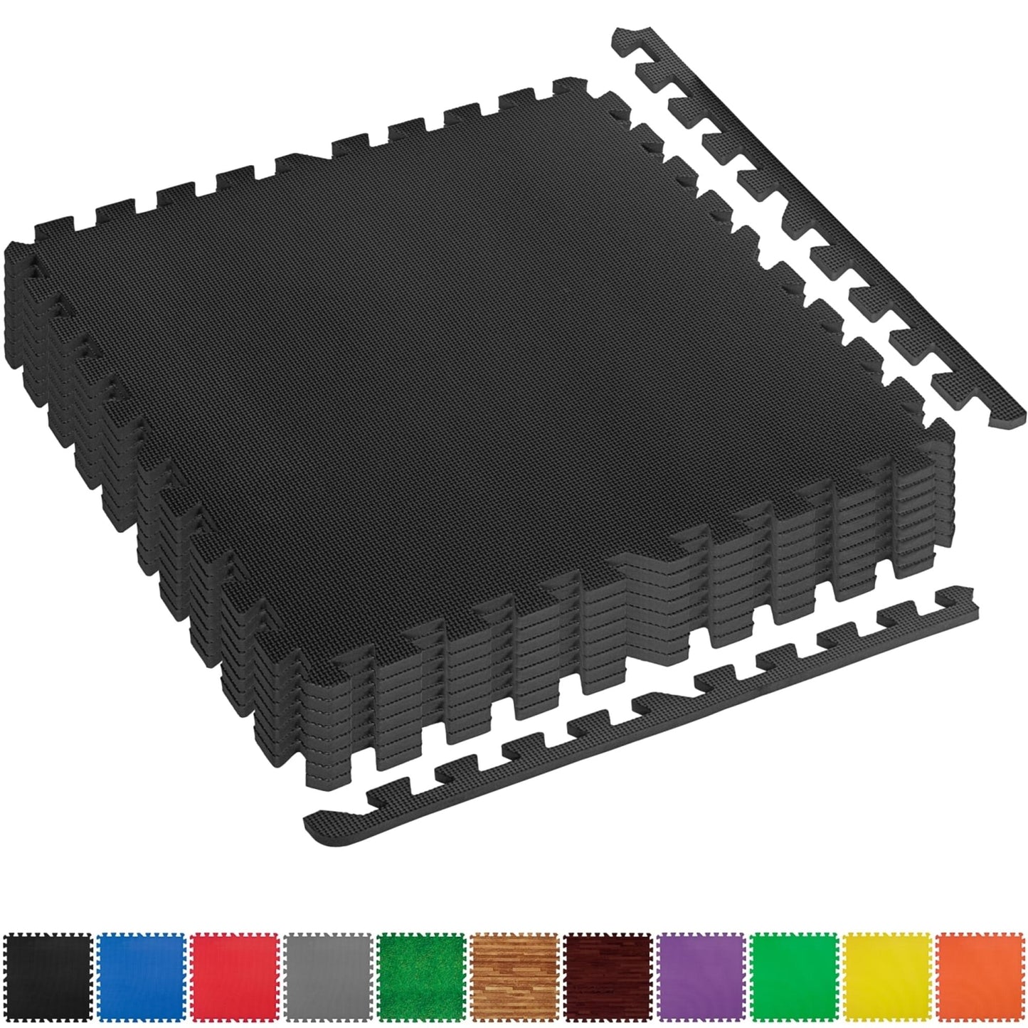 Set de 8 covorase de protectie, MOVIT®, 3m², negru - Gorilla Sports Ro