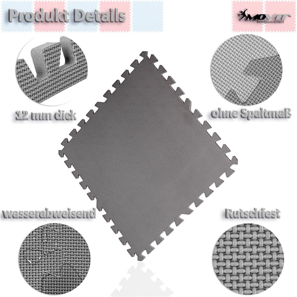 Set de 8 covorase de protectie, MOVIT®, 3m², lemn deschis - Gorilla Sports Ro