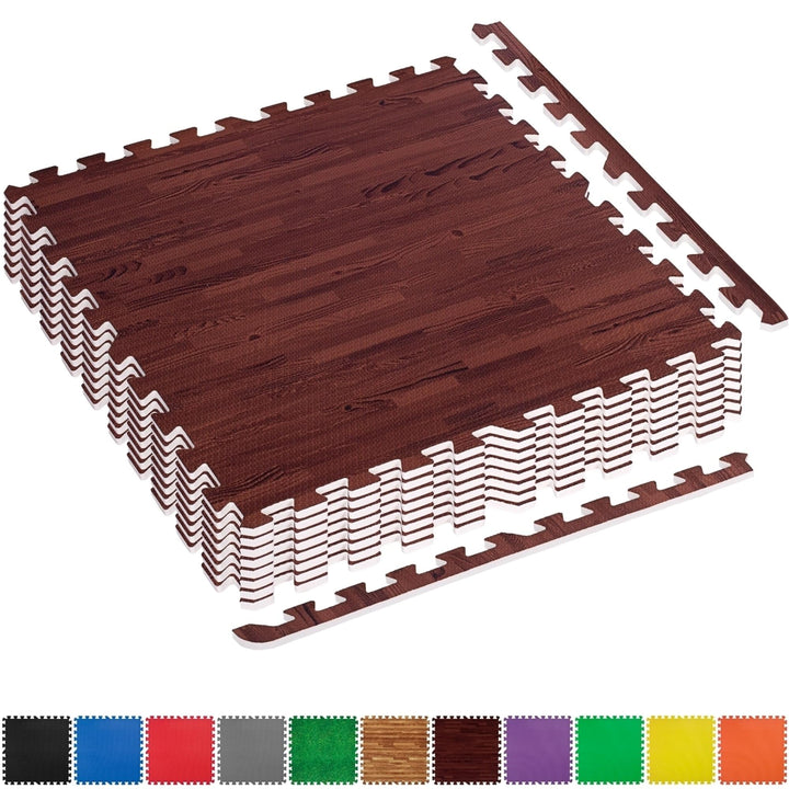 Set de 8 covorase de protectie, MOVIT®, 3m², lemn inchis - Gorilla Sports Ro