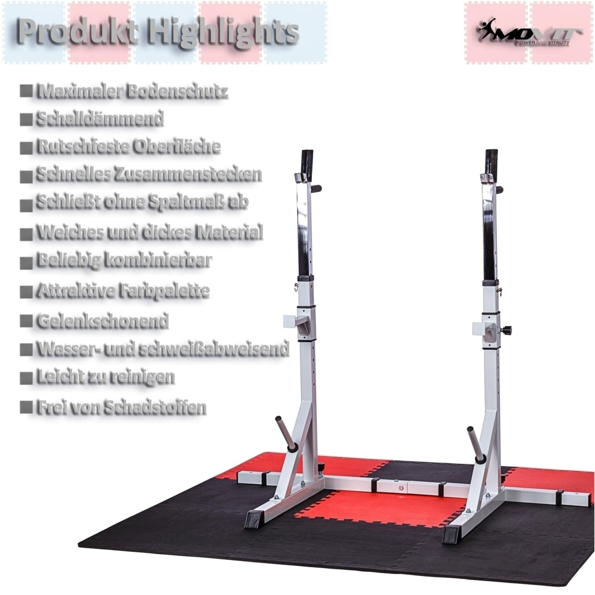 Set de 8 covorase de protectie, MOVIT®, 3m², lemn inchis - Gorilla Sports Ro