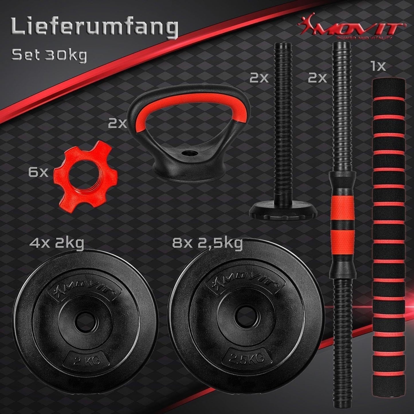 Set de haltere 6 în 1 20 - 30 kg