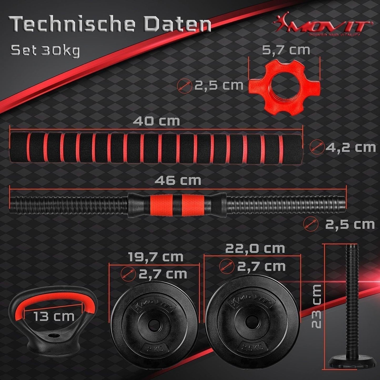 Set de haltere 6 în 1 20 - 30 kg
