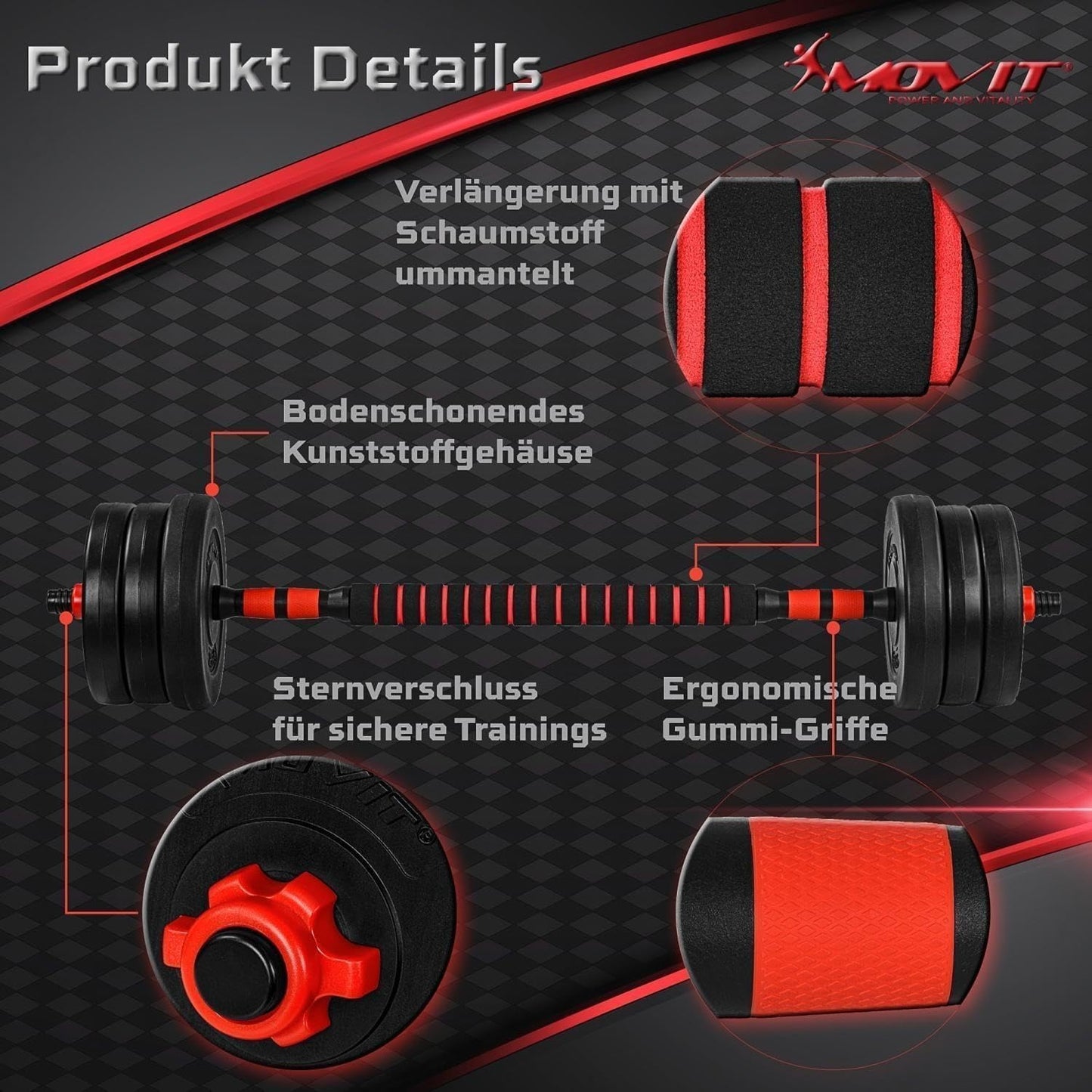 Set de haltere 6 în 1 20 - 30 kg