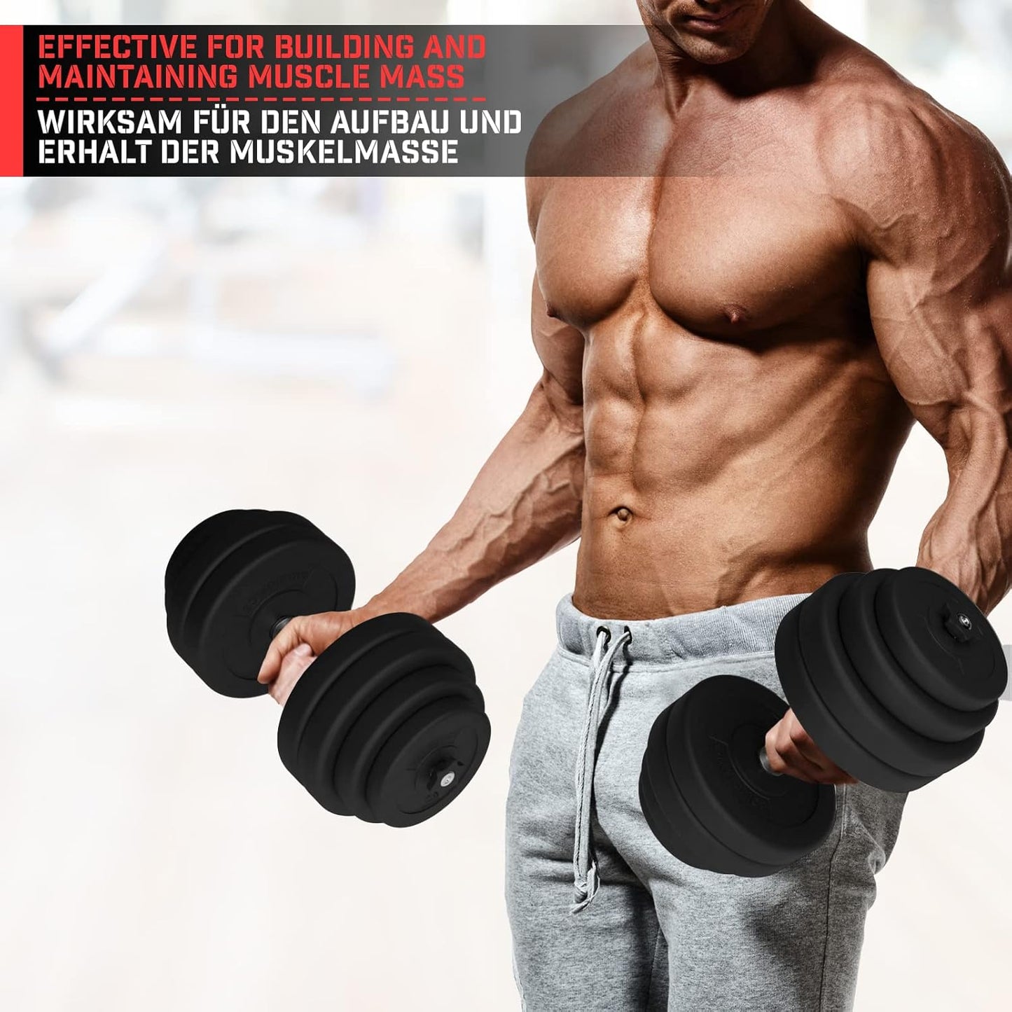 Set de discuri pentru haltere din plastic 5 - 30 kg 30 mm