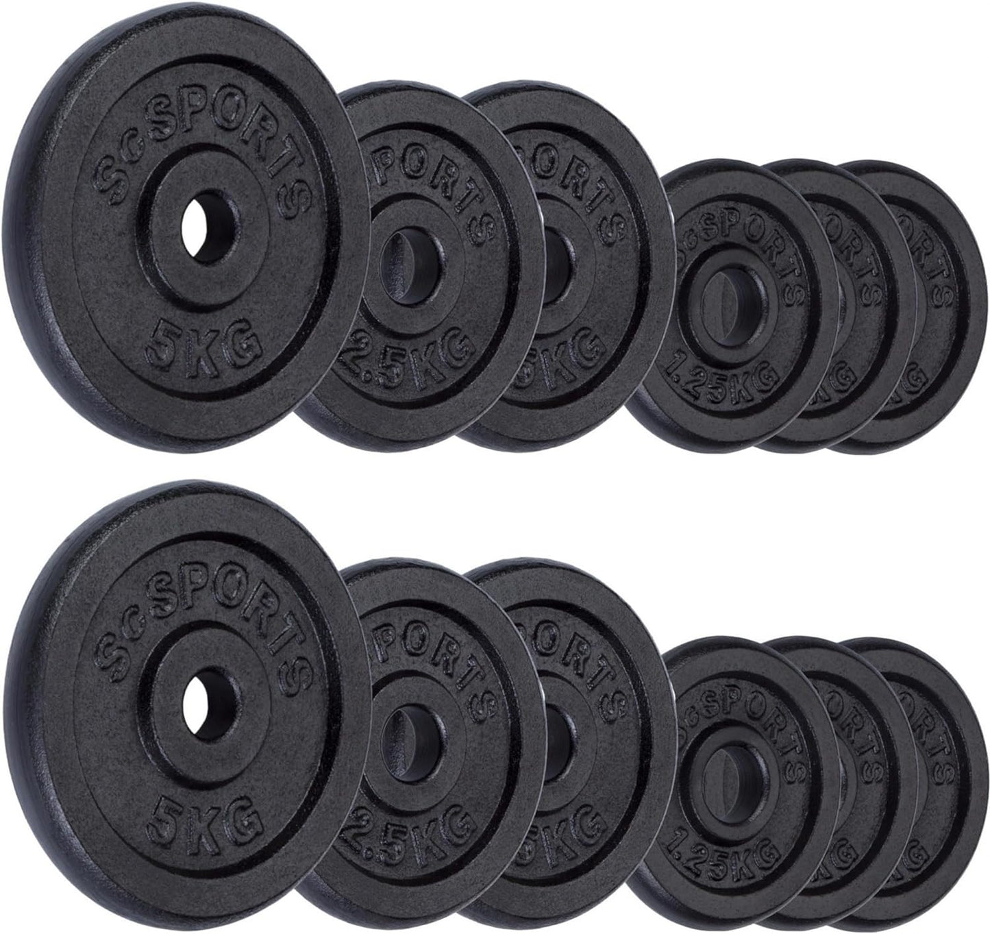 Set de discuri de greutate, 27 - 60 KG, 30/31 mm, fonta ScSports