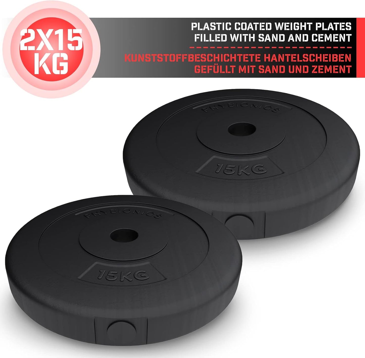 Set de discuri pentru haltere din plastic 5 - 30 kg 30 mm