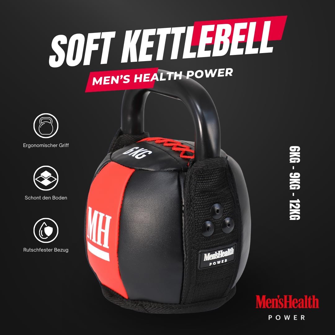 Kettlebell cu înveliș moale și mâner, greutate 6 - 12 KG, Lukadora