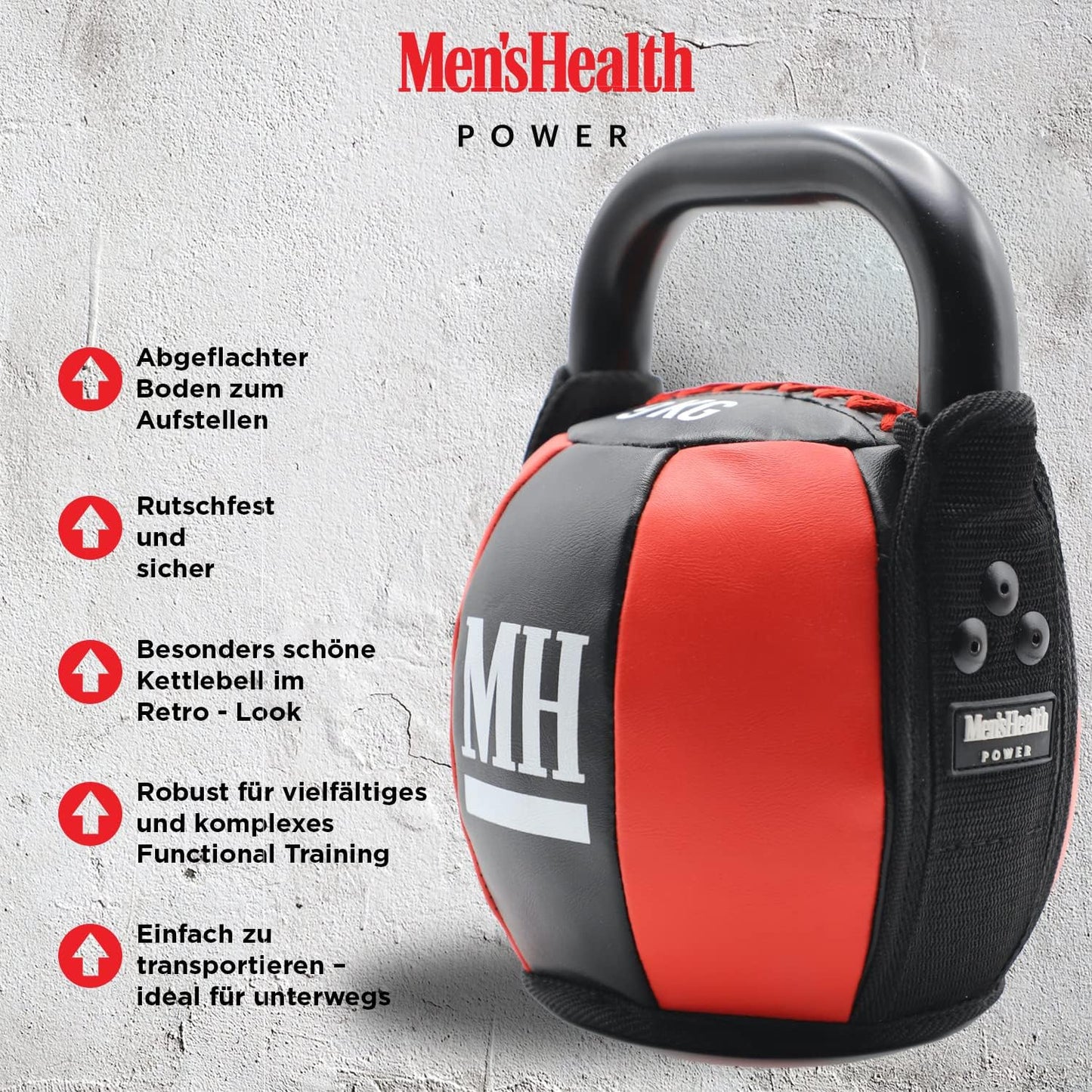 Kettlebell cu înveliș moale și mâner, greutate 6 - 12 KG, Lukadora