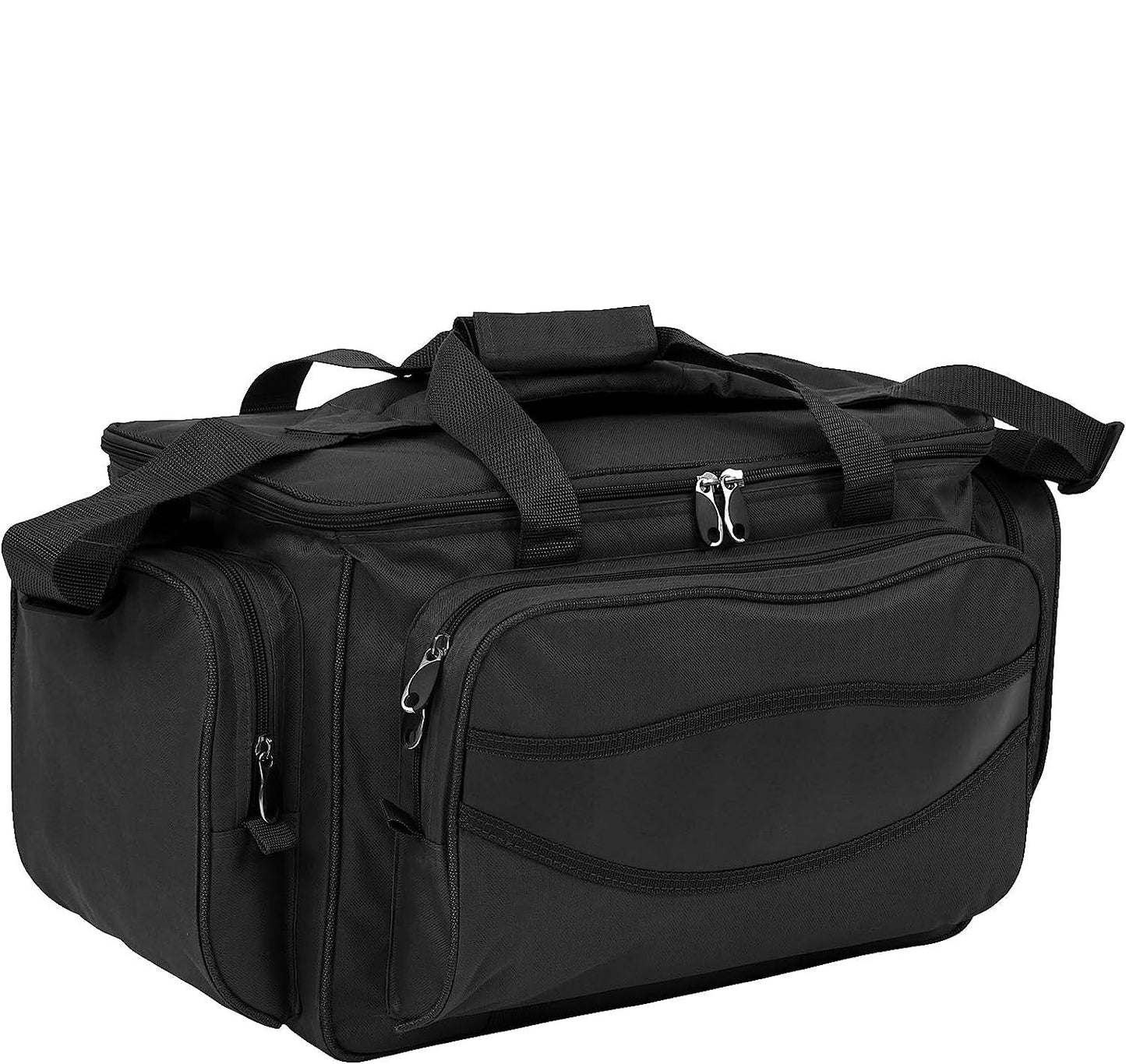 Geanta pescuit impermeabila, 4 compartimente, 56 x 31 x 30 cm, negru