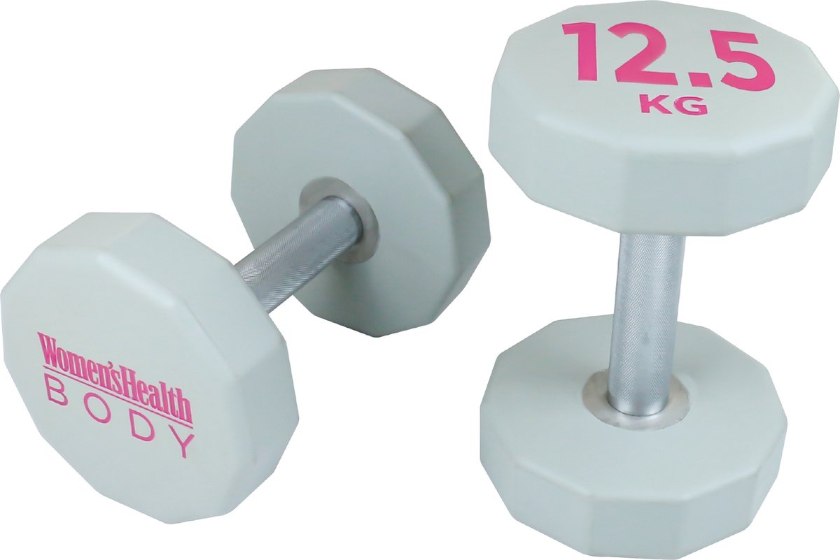Gantere neopren, roz/gri, 2.5 - 15 KG, Lukadora