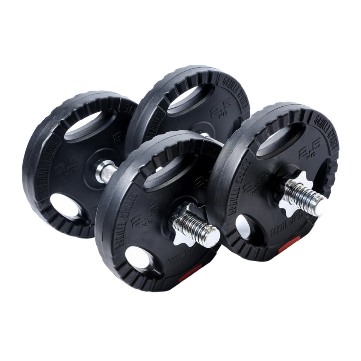 Set gantere reglabile din ciment cu grip de 10 - 45 KG Gorilla Sports