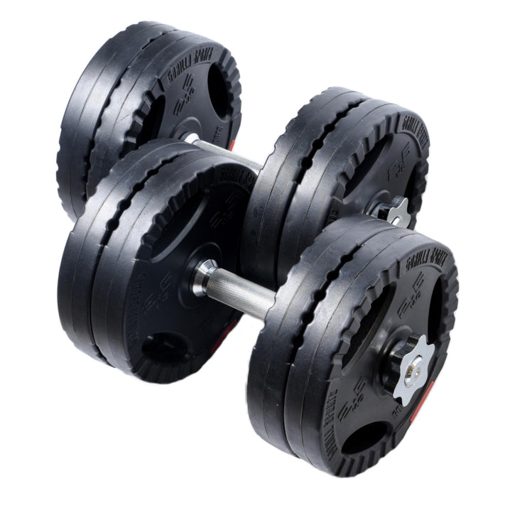 Set gantere reglabile din ciment cu grip de 10 - 45 KG Gorilla Sports
