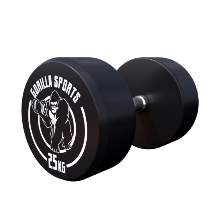 Set complet, gantere fixe, 230 kg + suport negru
