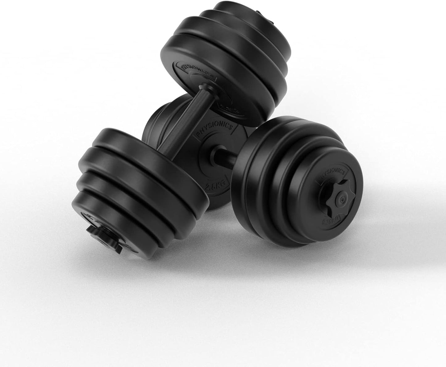 Banca multifunctionala si set de gantere, 30 kg, 2 x15 kg, negru