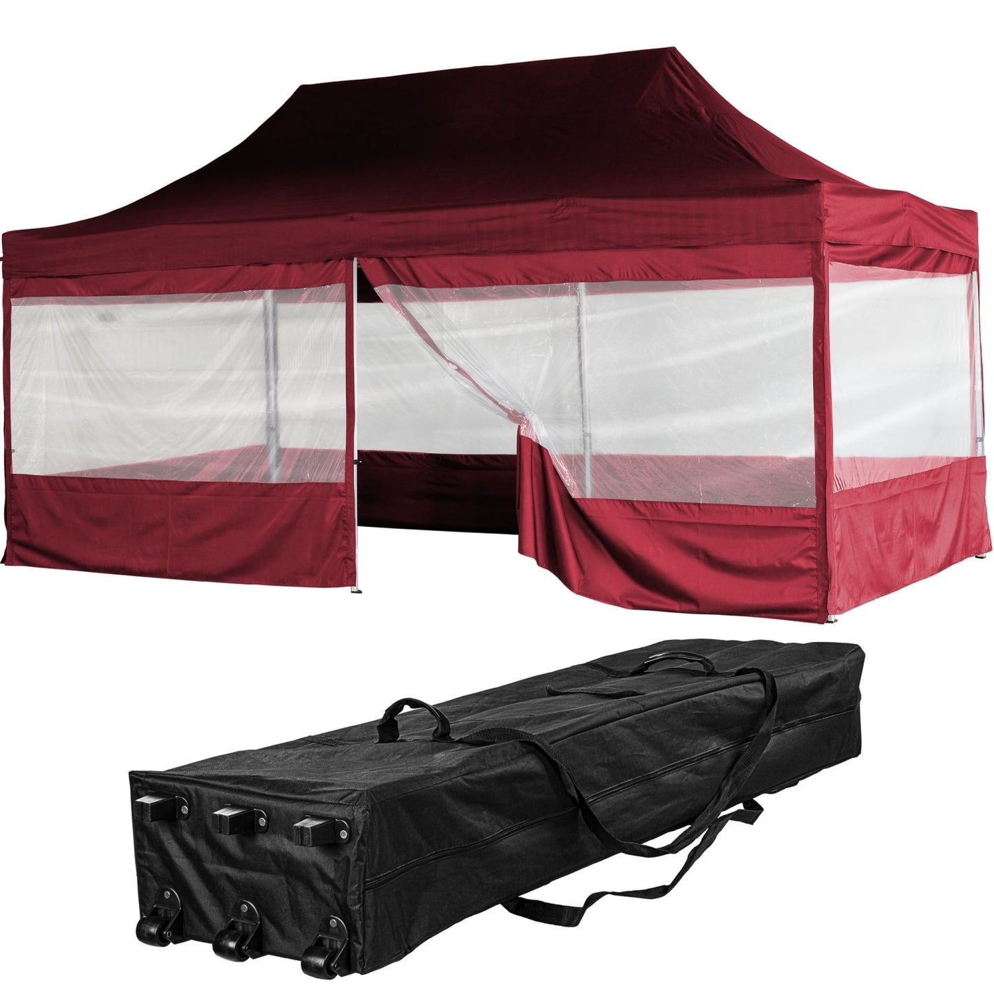 Foisor pliabil, 3 x 6 m, rosu